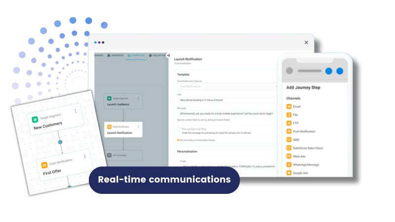 <b>Orbit campaigns: Push notifications</b>
Deliver personalised messages directly to users' devices, bypassing the clutter of email inboxes or social media feeds, with new push notifications in Apteco Orbit.